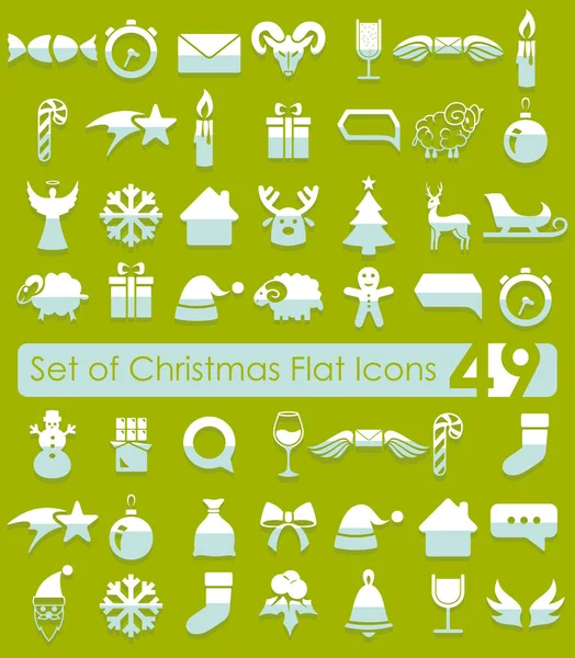 Conjunto Iconos Navidad Ilustración Vectorial Colorida — Vector de stock