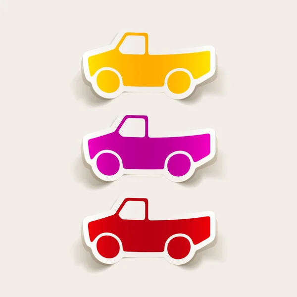 Car Pickup Icons Set Colorful Vector Illustration — Stock Vector