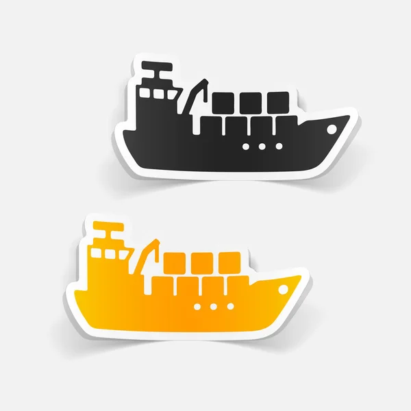 Frachtschiff Symbole Gesetzt Bunte Vektorillustration — Stockvektor