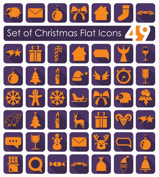Set Christmas Icons Squares — Stock Vector