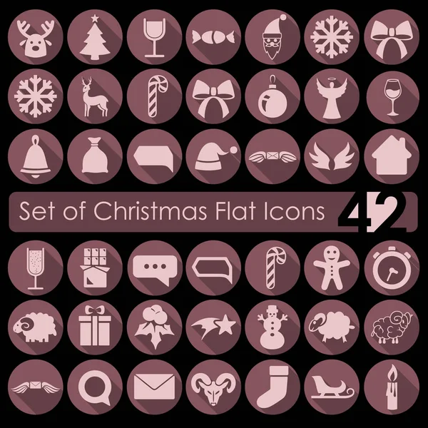 Set Christmas Icons Circles — Stock Vector