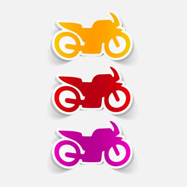 Set Colorful Motorcycles Isolated White Background — Stock Vector