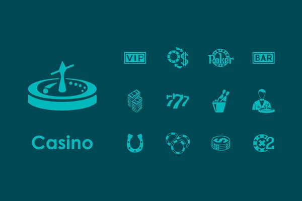 Ist Eine Reihe Von Casino Einfache Web Symbole — Stockvektor