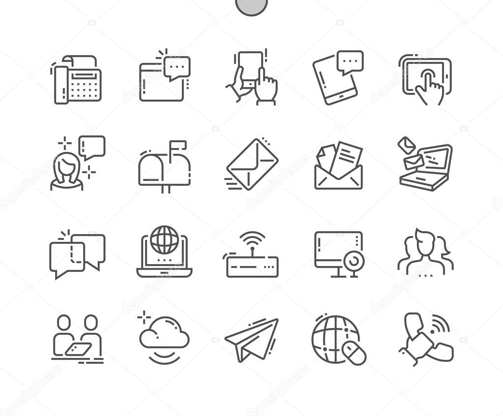 Communication Well-crafted Pixel Perfect Vector Thin Line Icons 30 2x Grid for Web Graphics and Apps. Simple Minimal Pictogram