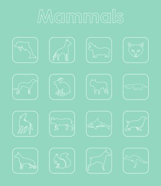 memeliler basit web simgeler, vektör çizim set