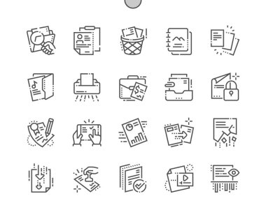 Documents Well-crafted Pixel Perfect Vector Thin Line Icons 30 2x Grid for Web Graphics and Apps. Simple Minimal Pictogram clipart