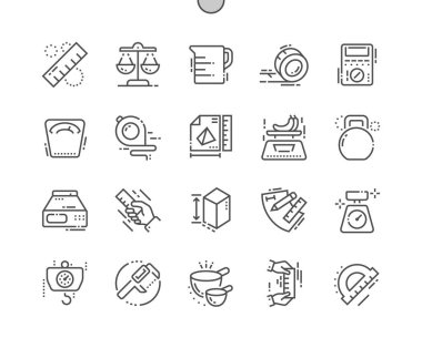İyi hazırlanmış piksel mükemmel vektör ince çizgi simgeler 30 2 ölçmek kılavuz Web grafikleri ve Apps-x. Basit en az piktogram