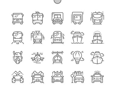 Yan açık iyi hazırlanmış piksel mükemmel vektör ince çizgi simgeler 30 2 taşıma kılavuz Web grafikleri ve Apps-x. Basit en az piktogram