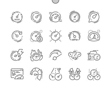 Hız göstergesi iyi hazırlanmış piksel mükemmel vektör ince çizgi simgeler 30 2 x kılavuz Web grafikleri ve Apps. Basit en az piktogram