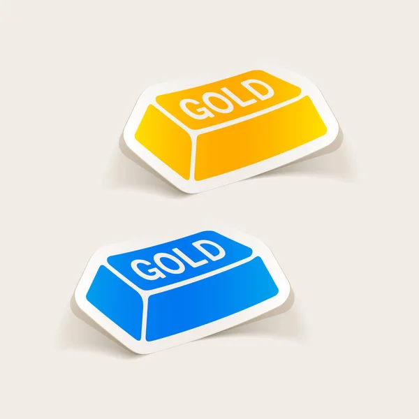 Realistische Ontwerpelement Gold Bullion Vectorillustratie — Stockvector