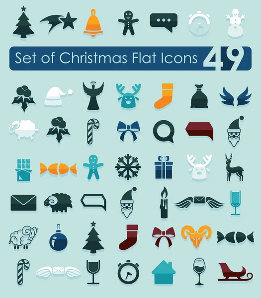 Set Christmas Icons Vector Illustration — Stock Vector