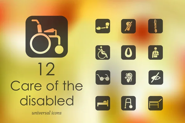 Persone Con Disabilità Icone Moderne Interfaccia Mobile Sfondo Sfocato Illustrazione — Vettoriale Stock