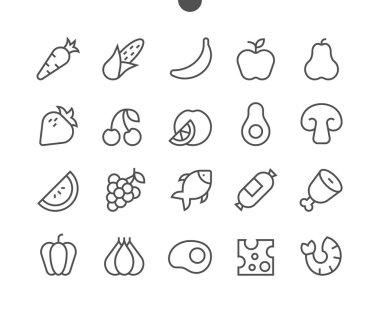 Gıda grafik simgeler, vektör çizim