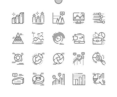 İş grafik simgeler, vektör çizim