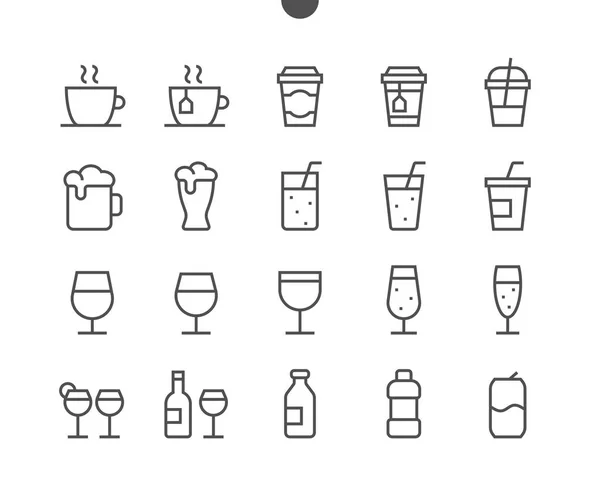 Bebidas Iconos Gráficos Ilustración Vectorial — Vector de stock