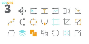 Grafik tasarım Pixel ayarla simgeler, vektör