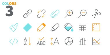 Metin piksel simgeler kümesi, vektör düzenleme