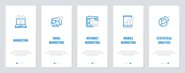 Marketing Mail Marketing Internet Marketing Mobile Marketing Statistische Analyse Verticale — Stockvector