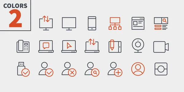 Communication Pixel Icons Set Vector — Stock Vector