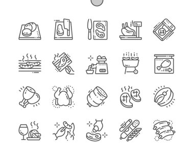 Et iyi hazırlanmış piksel mükemmel vektör ince çizgi simgeler 30 2 x kılavuz Web grafikleri ve Apps. Basit en az piktogram