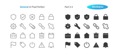 Genel kullanıcı arabirimi piksel mükemmel iyi hazırlanmış vektör ince çizgi ve düz simgeler 30 2 x kılavuz Web grafikleri ve Apps. Basit en az piktogram Bölüm 3-3