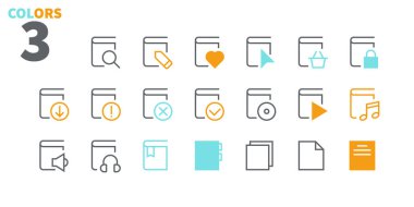 Okuma Görünümü Web grafikleri ve Apps düzenlenebilir inme ile 24 x 24 ızgara için ince çizgi simgeler 48 x 48 hazır piksel mükemmel iyi hazırlanmış vektör sıraladı. Basit en az piktogram Bölüm 2-3