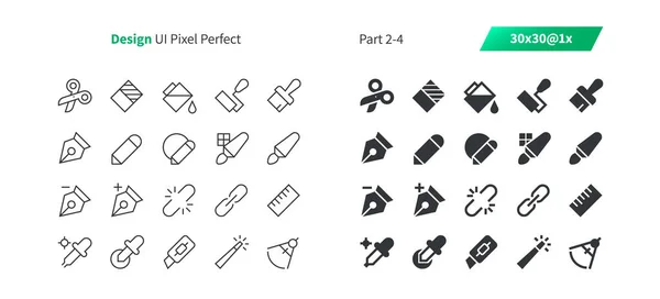 Diseño Gráfico Pixel Perfecto Línea Delgada Vectorial Bien Hecha Iconos — Archivo Imágenes Vectoriales