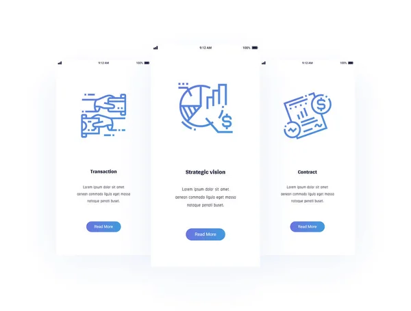 Транзакция Стратегическое Видение Контрактные Вертикальные Карты Сильными Метафорами Шаблон Дизайна — стоковый вектор