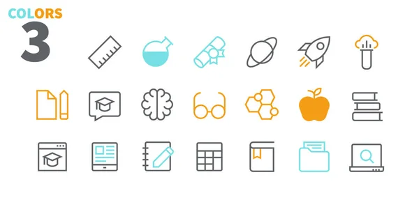 Education Pixel Perfect Well Cracked Vector Thin Line Icons 48X48 — стоковый вектор