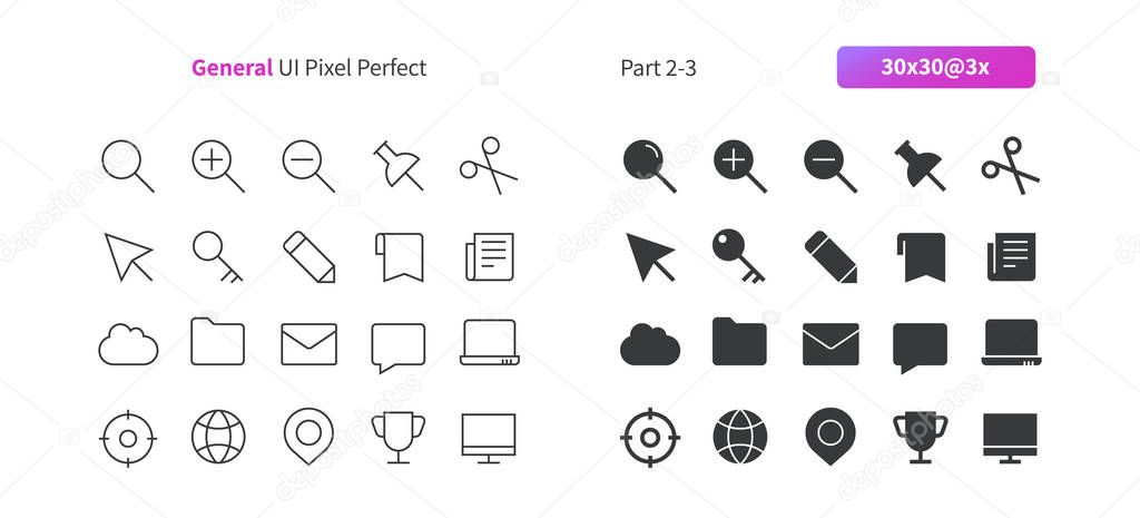 General UI Pixel Perfect Well-crafted Vector Thin Line And Solid Icons 30 3x Grid for Web Graphics and Apps. Simple Minimal Pictogram Part 2-3