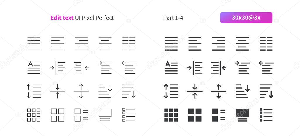 Edit text UI Pixel Perfect Well-crafted Vector Thin Line And Solid Icons 30 3x Grid for Web Graphics and Apps. Simple Minimal Pictogram Part 1-4