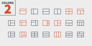 Düzen simgeler Web grafikleri ve Apps düzenlenebilir vuruşlu.