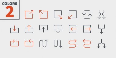 Ok simgeleri Web grafikleri ve Apps düzenlenebilir vuruşlu.