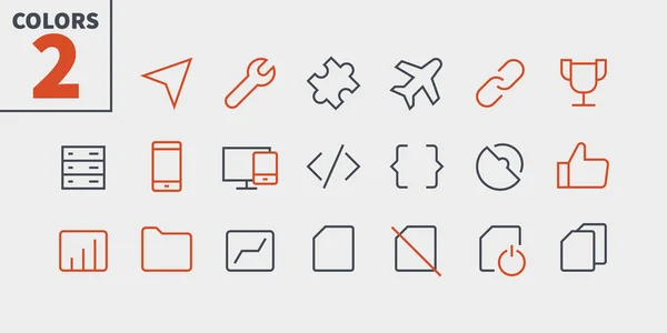 Iconos Configuración Para Gráficos Web Aplicaciones Con Trazo Editable — Archivo Imágenes Vectoriales