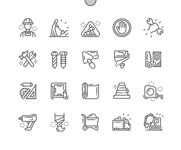 Lavori di riparazione Ben realizzati Pixel Perfect Vector Thin Line Icons 30 2x Griglia per Web Graphics e Apps. Pittogramma minimale semplice — Vettoriale Stock