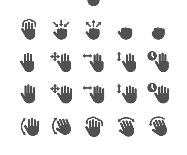 Gesture v3 UI Pixel Perfect Well-crafted Vector Solid Icons 48x48 Ready for 24x24 Grid for Web Graphics and Apps. Simple Minimal Pictogram — Stock Vector