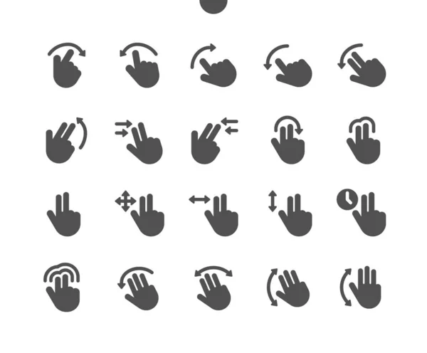 Gesture v2 UI Pixel Perfect-crafted Vector Solid Icons 48x48 Ready for 24x24 Grid for Web Graphics and Apps (dalam bahasa Inggris). Pictogram Minimal Sederhana - Stok Vektor