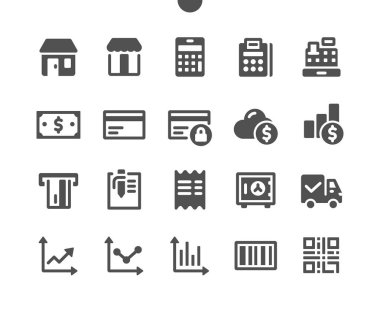 Alışveriş v1 Ui Pixel Mükemmel Yapılandırılmış Vektör Katı Simgeleri 48x48 Web Grafikleri ve Uygulamaları için Hazır. Basit Asgari Resim Grafiği
