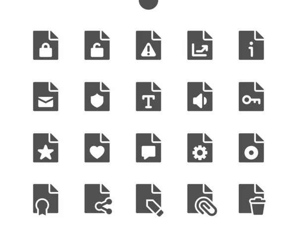 15 File v4 UI Pixel Perfect Well-crafted Vector Solid Icons 48x48 Ready for 24x24 Grid for Web Graphics and Apps. Simple Minimal Pictogram — Stock Vector