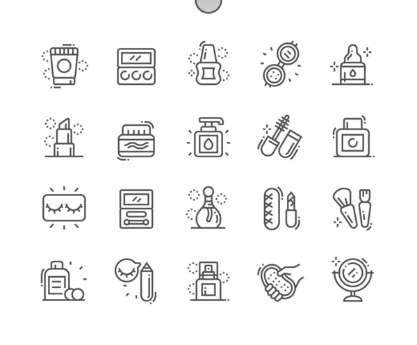 Beauty Essentials Well-crafted Pixel Perfect Vector Thin Line Icons 30 2x Grid for Web Graphics and Apps. Simple Minimal Pictogram — Stock Vector