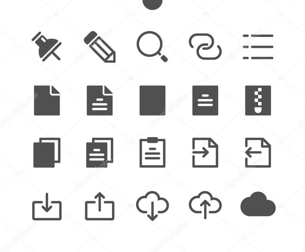 15 File v2 UI Pixel Perfect Well-crafted Vector Solid Icons 48x48 Ready for 24x24 Grid for Web Graphics and Apps. Simple Minimal Pictogram