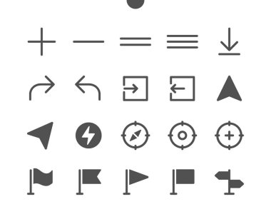 Konum v4 Ui Pixel Mükemmel Yapılandırılmış Vektör Katı Simgeler 48x48 Web Grafikleri ve Uygulamaları için 24x24 Izgara Hazır. Basit Asgari Resim Grafiği