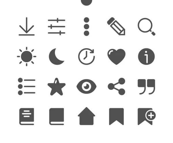 Leggere v1 UI Pixel Perfetto Icone solide vettoriali ben realizzate 48x48 Pronte per la griglia 24x24 per grafica e app Web. Pittogramma minimale semplice — Vettoriale Stock
