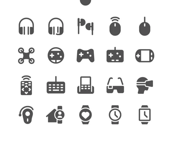 Geräte v2 ui Pixel perfekt durchdachte Vektor-Solid-Icons 48x48 bereit für 24x24 Raster für Web-Grafiken und Apps. einfaches minimales Piktogramm — Stockvektor