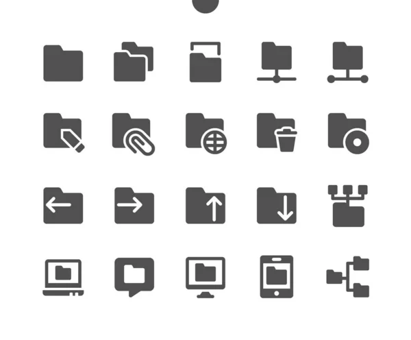 Папки v1 UI Pixel Perfect Well-crafted Vector Solid Icons 48x48 Ready for 24x24 Grid for Web Graphics and Apps. Минимальная пиктограмма — стоковый вектор