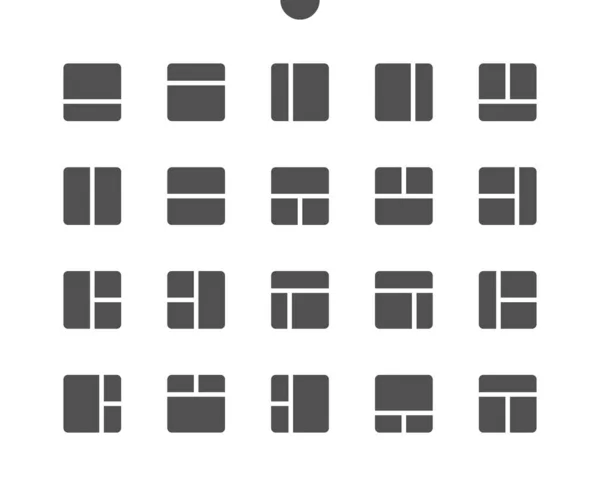 Layout v1 UI Pixel Perfetto Icone solide vettoriali ben realizzate 48x48 Pronte per la griglia 24x24 per grafica e app Web. Pittogramma minimale semplice — Vettoriale Stock