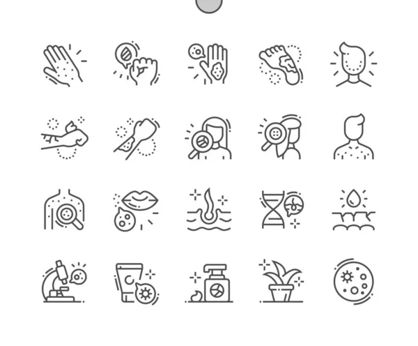 Δερματολογία Καλοφτιαγμένο Pixel Perfect Vector Thin Line Icons 30 2x Grid for Web Graphics and Apps. Απλό ελάχιστο εικονόγραμμα — Διανυσματικό Αρχείο