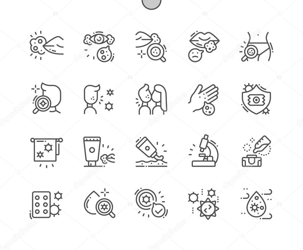 Herpes Well-crafted Pixel Perfect Vector Thin Line Icons 30 2x Grid for Web Graphics and Apps. Simple Minimal Pictogram