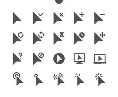 Seçim İmleci v2 Ui Piksel Mükemmel Yapılandırılmış Vektör Katı Simgeleri 48x48 Web Grafikleri ve Uygulamaları için 24x24 Izgara Hazır. Basit Asgari Resim Grafiği