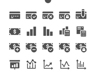 Finansal v3 Ui Pixel Mükemmel Yapılandırılmış Vektör Katı Simgeleri 48x48 Web Grafikleri ve Uygulamaları için Hazır. Basit Asgari Resim Grafiği